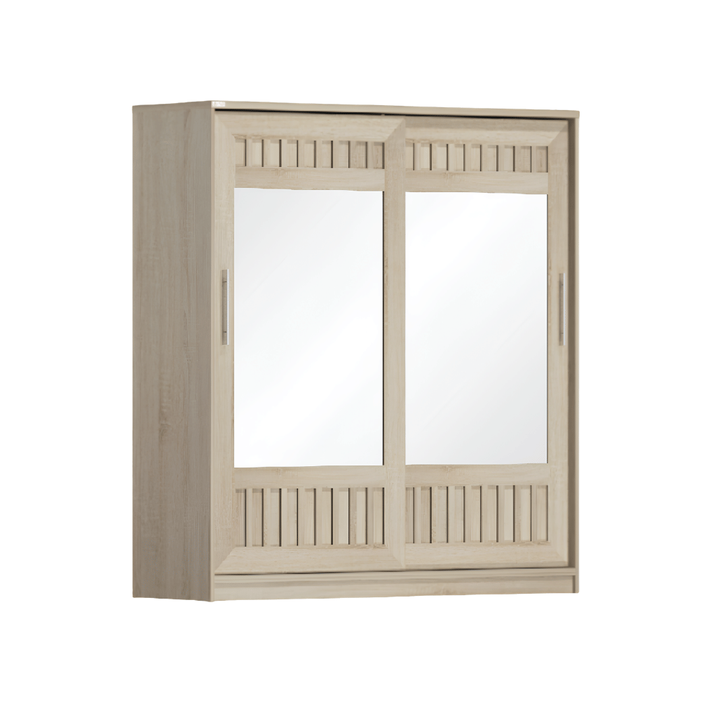ตู้เสื้อผ้าบานเลื่อนกระจกเงา WISDOM DESIGN FURNITURE รุ่น W18SL 180 ซม. สีโซลิค_0